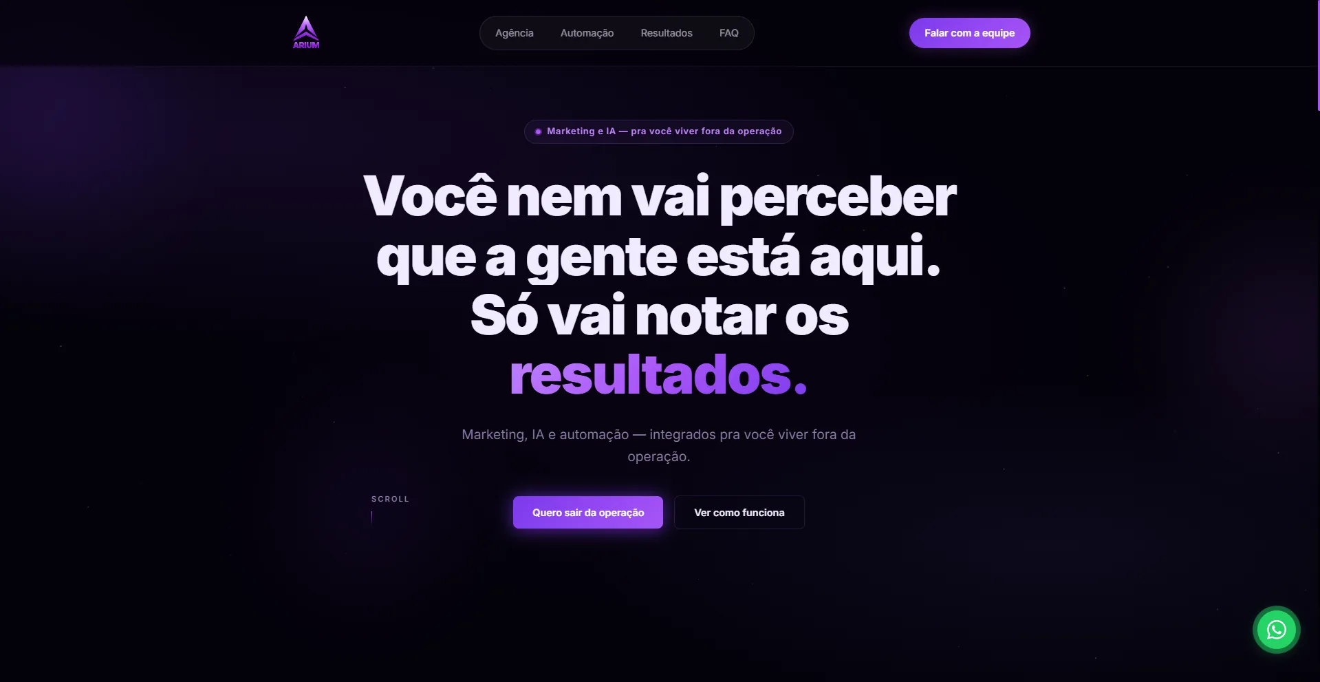Landing page arium-ia.cloud